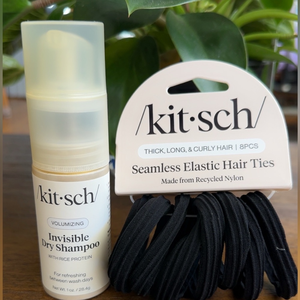 Kitsch Volumizing Dry Shampoo and Seamless Black Hair Ties